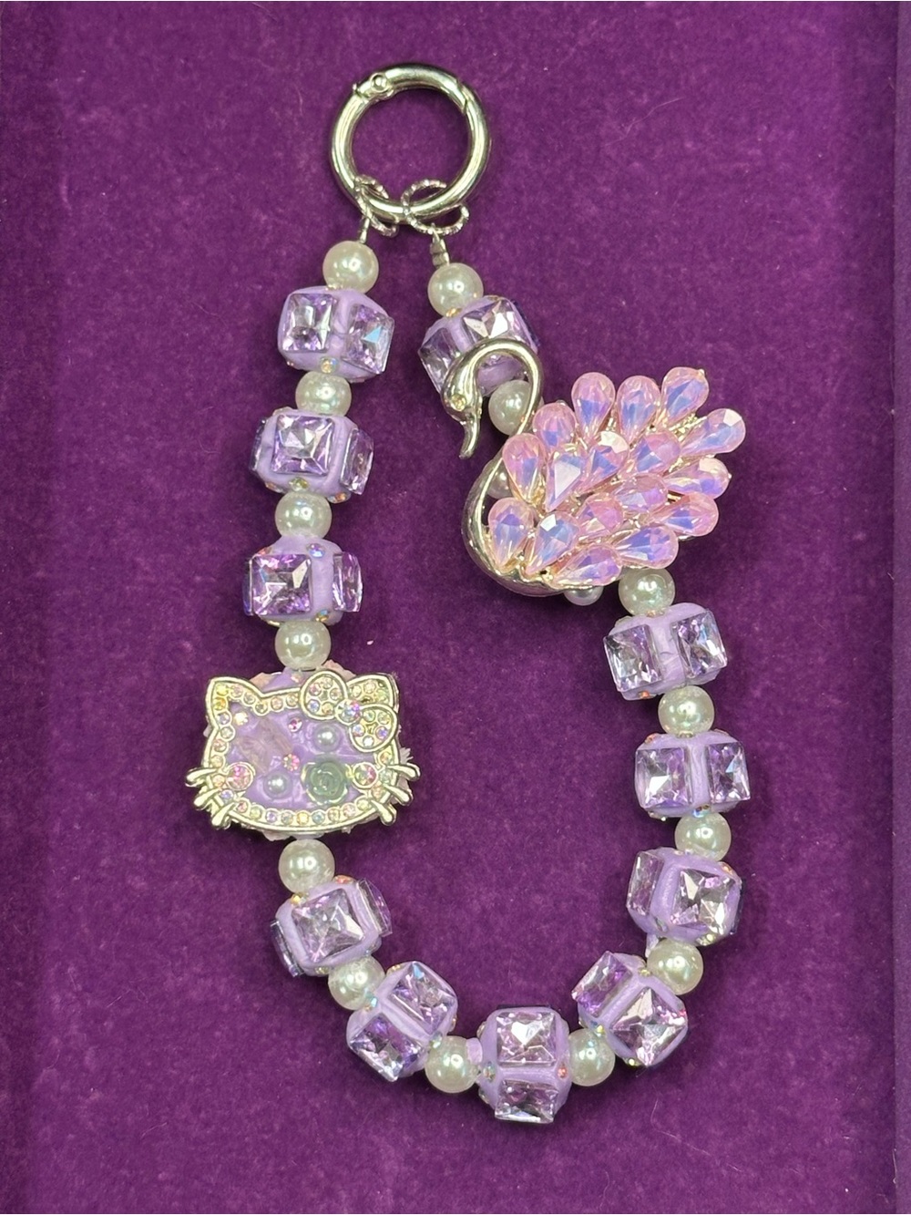 Crystal Cube Beaded Charm — Bag/Phone/Keychain